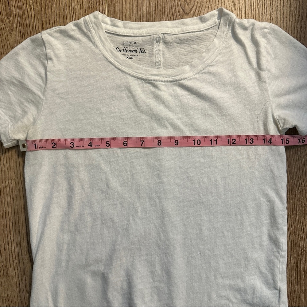 J. Crew Women’s Girlfriend Short-Sleeve Crewneck Tee White in Size XXS EUC - Picture 10 of 12